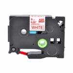 Brother TZe-222 9mm Red on White Laminated Label Tape TZE-222