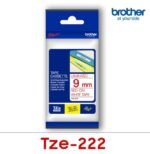 Brother TZe-222 9mm Red on White Laminated Label Tape TZE-222