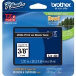 Brother TZe-325 9mm White on Black Laminated Tape 8m TZE-325