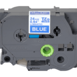 Brother TZe-555 24mm White on Blue Laminated Tape (8m) TZE-555