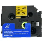 Brother TZe-611 6mm Black on Yellow Laminated Label Tape TZE-611