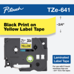 Brother TZe-641 18mm Black on Yellow Laminated Label Tape (8m) TZE-641