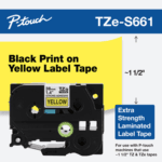 Brother TZe-661 36mm Black on Yellow Laminated Label Tape (8m) TZE-661