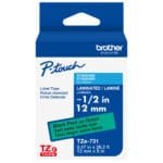 Brother TZe-731 12mm Black on Green Laminated Label Tape 8m TZE-731
