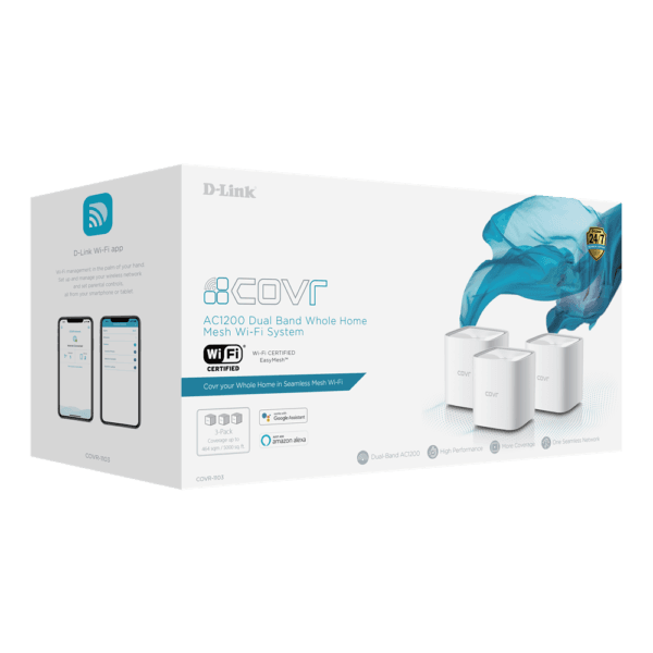 D-Link COVR-1103 Mesh AC1200 Whole Home Wi-Fi System 3-Pack COVR-1103/ENA