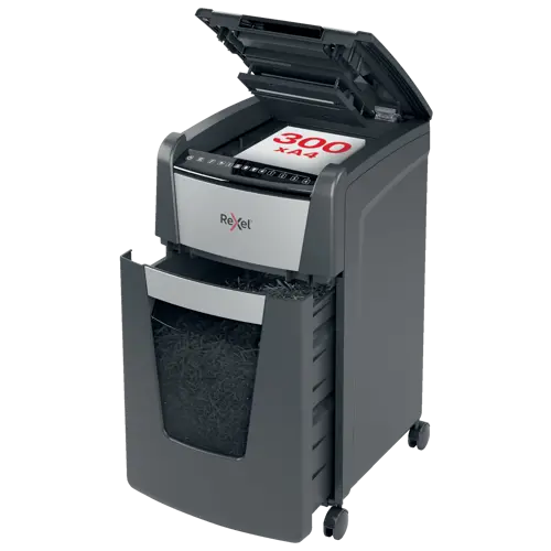 Rexel Optimum AutoFeed+ 300X Cross Cut P-4 Shredder, 60L Bin