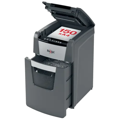 Rexel Optimum AutoFeed+ 150X Cross Cut Shredder, 44L Bin, P-4 Security