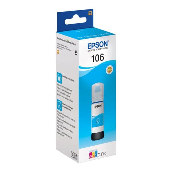 Epson 106 Cyan 70ml EcoTank Ink Bottle C13T00R240
