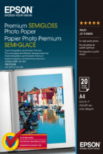 Epson C13S041154 Premium Semigloss Photo Paper A4 251g/m² 20 Sheets C13S041154