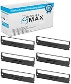 Epson S015647/8750 Black Fabric Ribbon 2-Pack for LX-350/300 Series C13S015614/8750/C13S015647