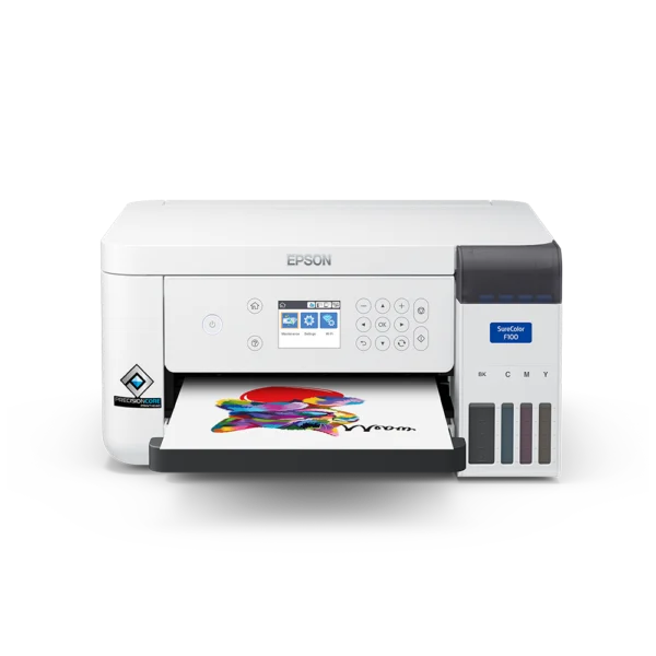 Epson SureColor SC-F100 A4 Dye-Sublimation Printer, 600x1200 DPI, Wi-Fi/Ethernet SureColor SC-F100 A4 SUBLIMATION PRINTER