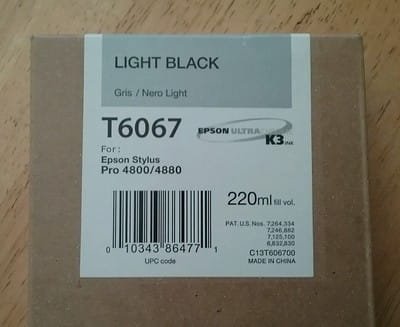 Epson T6067 Light Black 220ml UltraChrome K3 Ink Cartridge C13T565700/C13T606700
