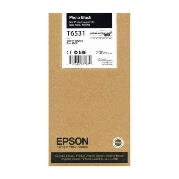 Epson T6531 Photo Black 220ml Ink Cartridge C13T653100 C13T653100