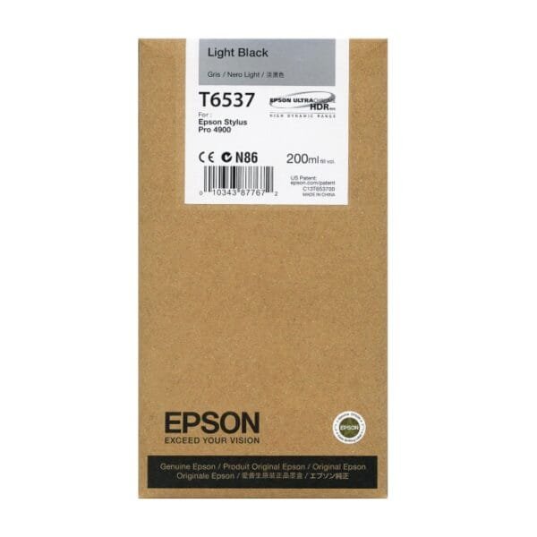 Epson T6537 Light Black Ink Cartridge 220ml C13T653700 C13T653700