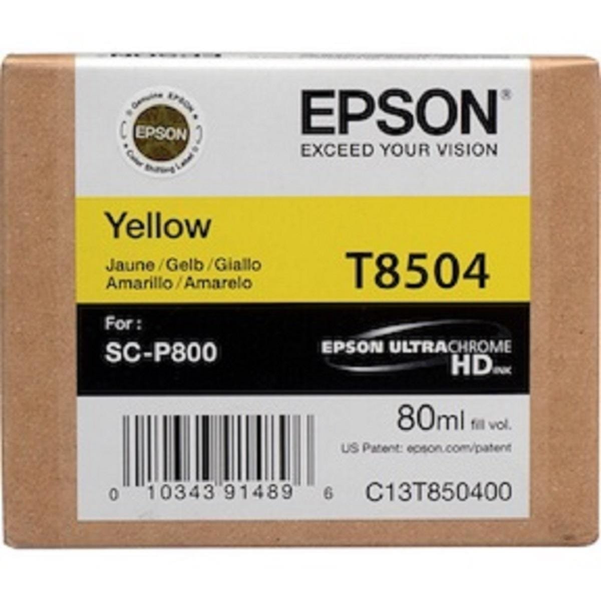 Epson T8504 Yellow UltraChrome HD Ink Cartridge 80ml Epson T8504 Yellow UltraChrome HD Ink Cartridge 80ml C13T850400