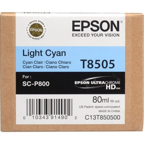 Epson T8505 Light Cyan UltraChrome HD 80ml Ink Cartridge (C13T850500) C13T850500