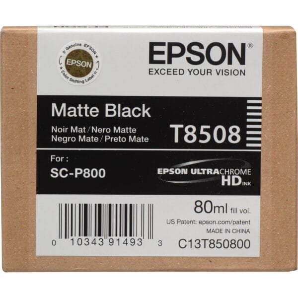 Epson T8508 Matte Black UltraChrome HD 80ml Ink Cartridge C13T850800