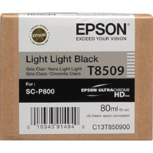 Epson T8509 Light Light Black 80ml UltraChrome HD Ink Cartridge C13T850900