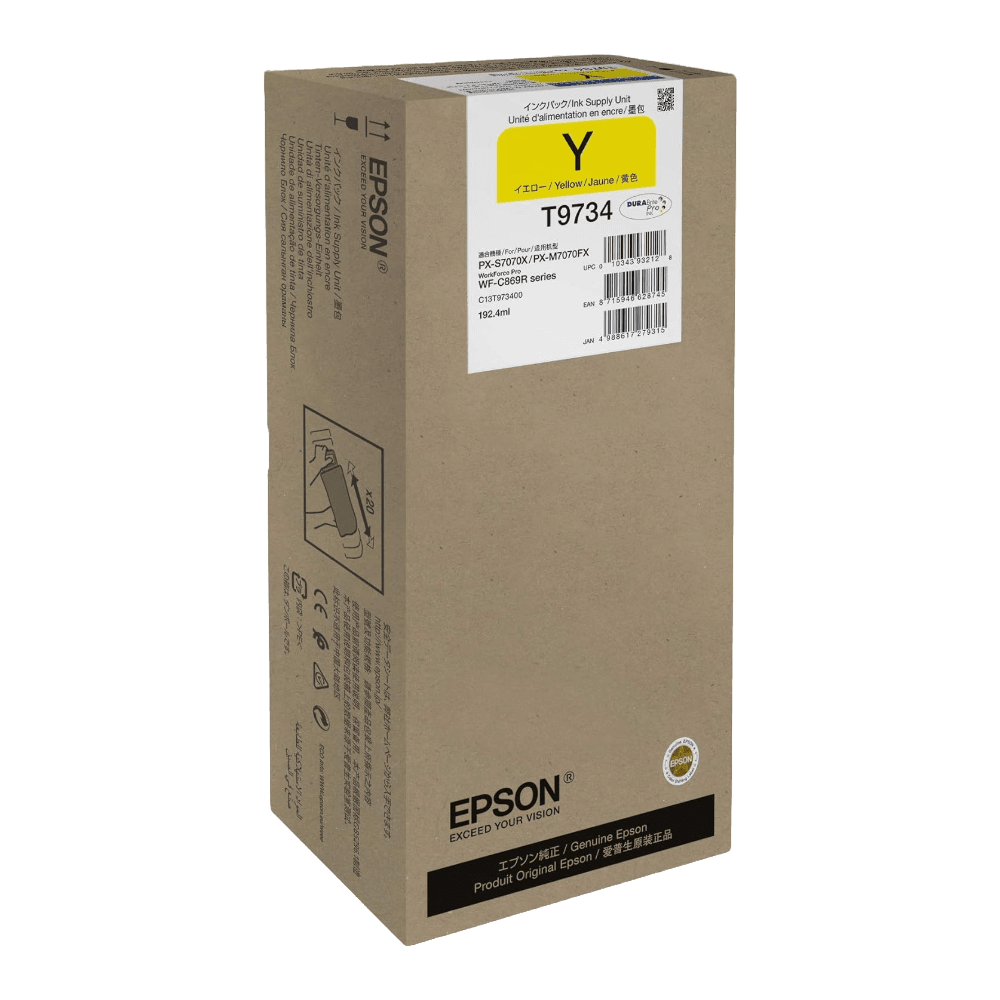 Epson T9734 Yellow XL Ink Supply Unit 22,500 Pages Epson T9734 Yellow XL Ink Supply Unit 22,500 Pages C13T973400