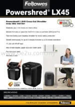 Fellowes LX45 Cross-Cut Shredder 8-Sheet P-4 17L Bin FELLOWES SHREDDER LX45 4400501 CROSS CUT