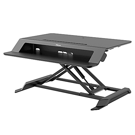 Fellowes Lotus LT Sit-Stand Workstation, Gas Spring, Black 16ACC1029
