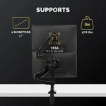 Fellowes Platinum Series Dual Stacking Monitor Arm 8043401, 27-inch, Gas Spring 16ACC1016