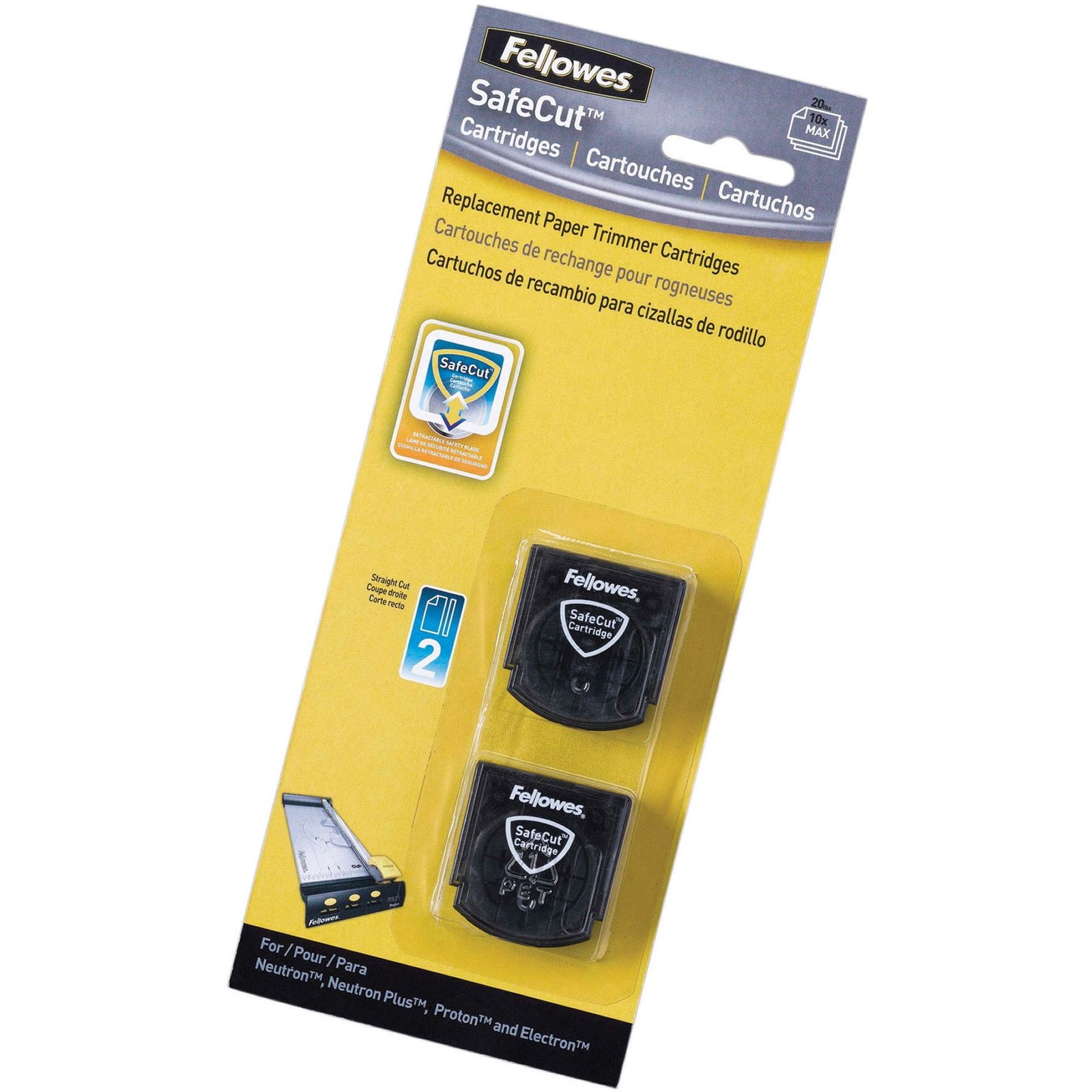 Fellowes SafeCut Straight Blades 2-Pack for Neutron Proton and Electron Trimmers Fellowes SafeCut Straight Blades 2-Pack for Neutron Proton and Electron Trimmers 16PCB0002