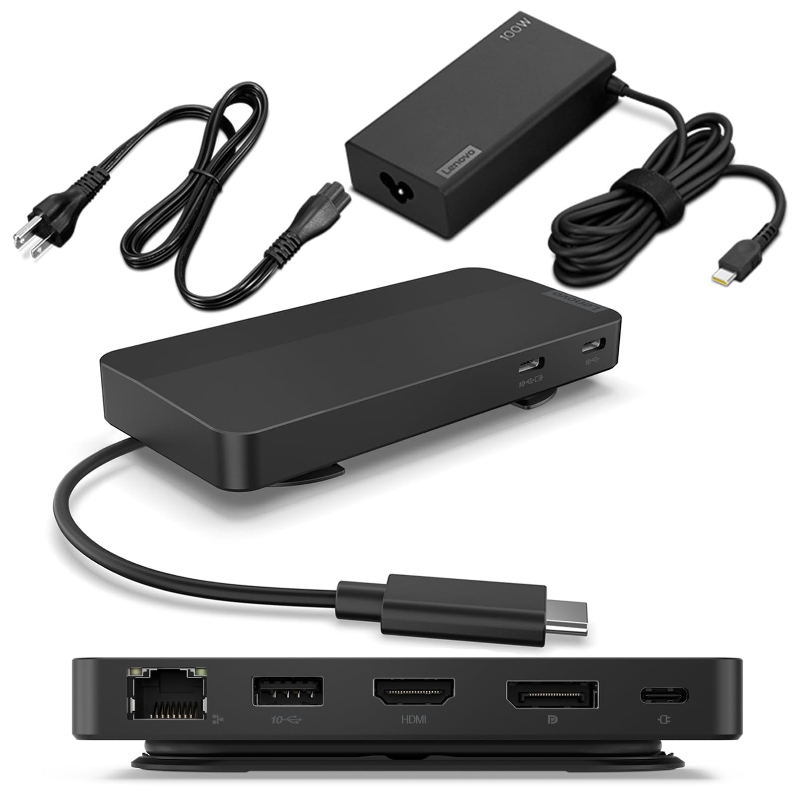 Lenovo USB-C Dual Display Travel Dock 4K HDMI DP 100W Adapter Lenovo USB-C Dual Display Travel Dock 4K HDMI DP 100W Adapter 40B90100UK