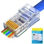 Office Point RJ45 Cat6 Connector 50U Gold Plated 100pcs Box Office Point
