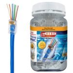 Office Point RJ45 Cat6 Connector 50U Gold Plated 100pcs Box Office Point