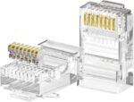 Office Point RJ45 Cat6 Connector 50U Gold Plated 100pcs Box Office Point