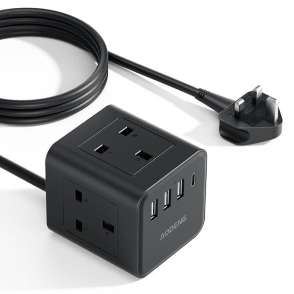 OfficePoint 4-Way Extension Socket 2 USB Ports 13A 3M 4WAY with USB