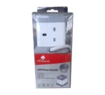 OfficePoint URB-8K 4-Way Cube Extension Socket with 3 USB Ports 4WAY CUBE