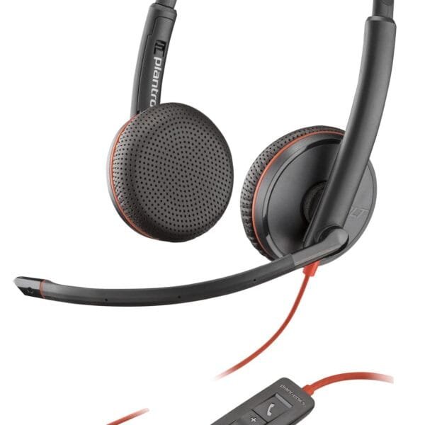 Poly Blackwire 3225 Stereo Headset, USB-C & 3.5mm, Noise-Canceling 8X229A6