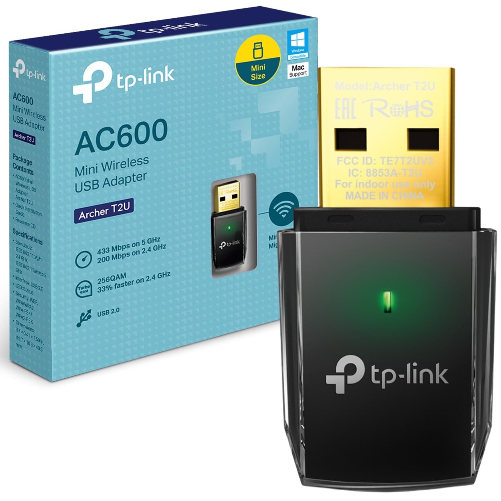 TP-Link Archer T2U AC600 Dual Band USB Adapter TP-Link Archer T2U AC600 Dual Band USB Adapter TL-ARCHER T2U