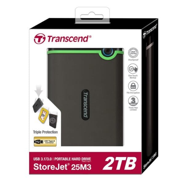 Transcend StoreJet 25M3 2TB USB 3.1 External Hard Drive PROD-WonderTech Pricelist-112