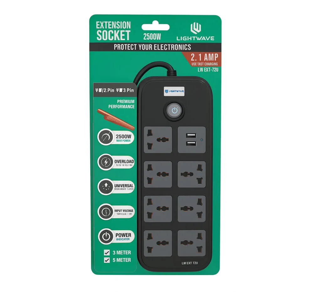 OEM 72UC-3P 7-Way Extension Socket USB Type-C 3m OEM 72UC-3P 7-Way Extension Socket USB Type-C 3m LW-EXTENSION-SOCKET-72UC-3P-7WAY-1-USB-1-TYPE-C-